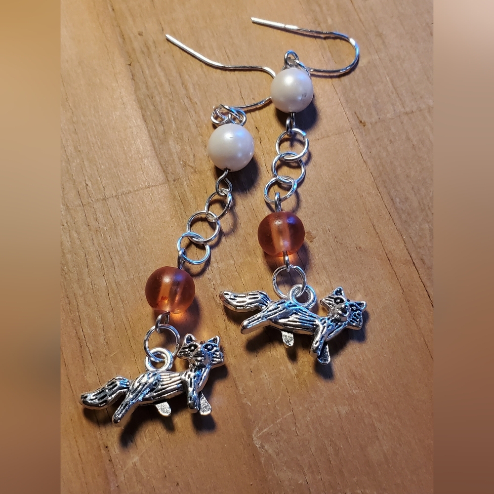 Fox charm earrings